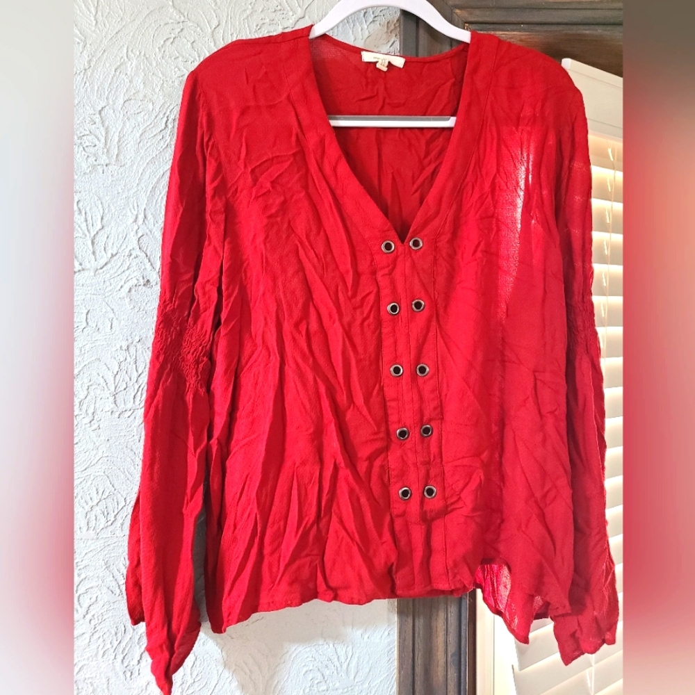 Maurices Bell Sleeve Button-Down Blouse Women's Top